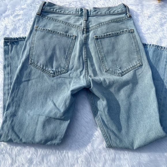 AGOLDE Riley High Rise Straight Crop Distressed Jeans - Picture 3 of 9